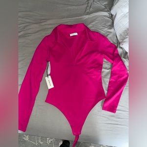 Pink Aritzia Bodysuit- long sleeve with collar